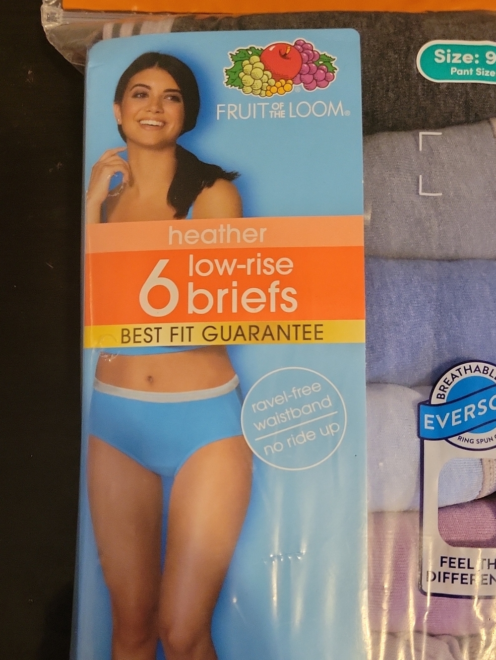 Fruit of the Loom Heather 6-Pack Low-Rise Briefs - Light Blue. B5